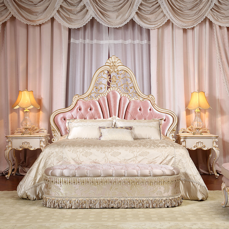 欧式家具工厂 齐居置家欧式实木1.8米奢华婚床