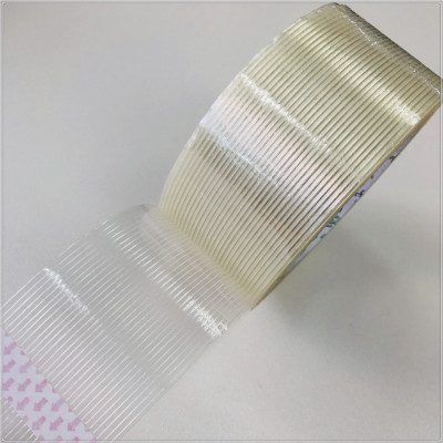 玻璃纤维胶带 条纹高粘强力 单面透明耐磨航模固定封箱纤维胶布