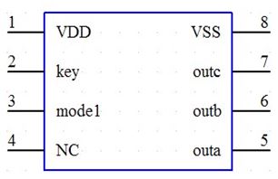 YX009K-3T2 按键操作多路组合输出控制IC