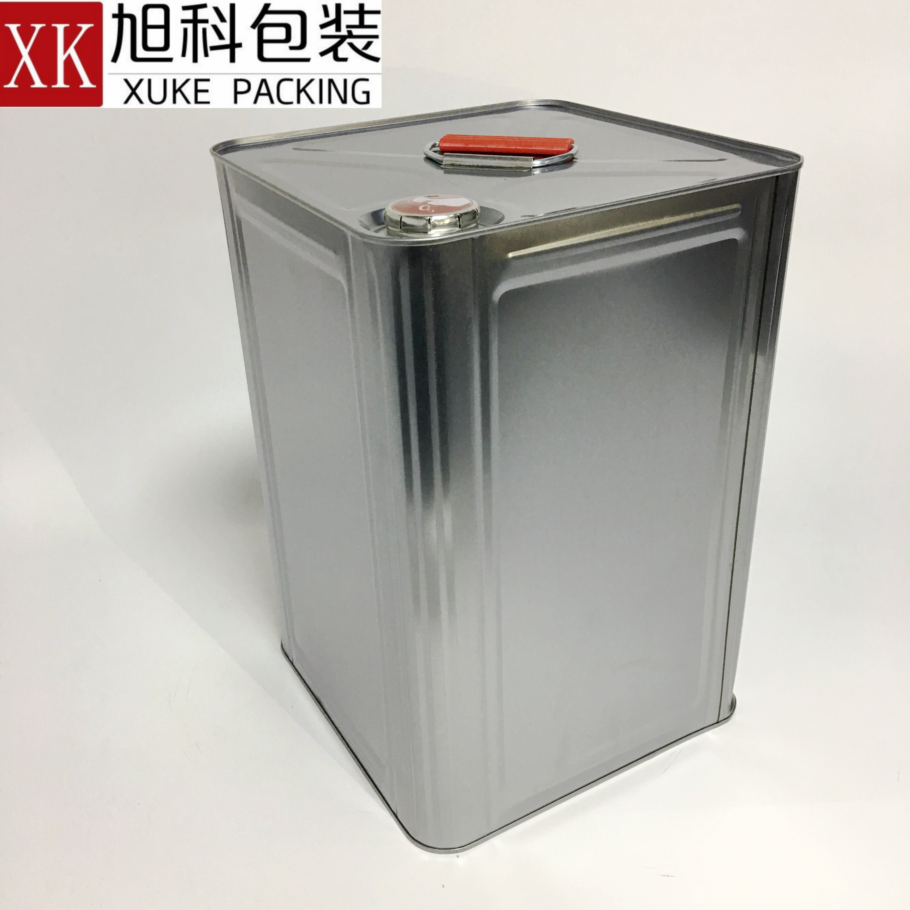 18L镀铬方桶印染剂包装桶18kg化工方铁桶日本工艺镀铬金属桶