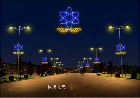 LED路灯杆造型灯 出水芙蓉灯杆造型装饰 中国结
