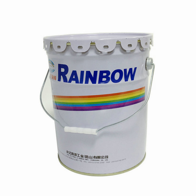 10L彩印花兰桶防锈涂料桶油漆化工桶10kg小铁桶马口铁桶
