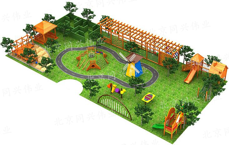 幼儿园配套设施 儿童游乐设施 幼儿园组合滑梯 大型户外木质拓展