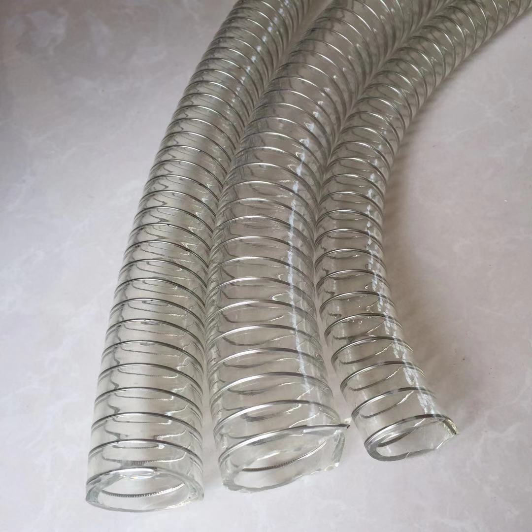 PU钢丝平滑加强软管 阻燃型吸排管 液体输送抽吸管