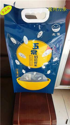 2.5公斤五常稻花香手提扣尼龙包装袋批发大米真空包装袋厂家
