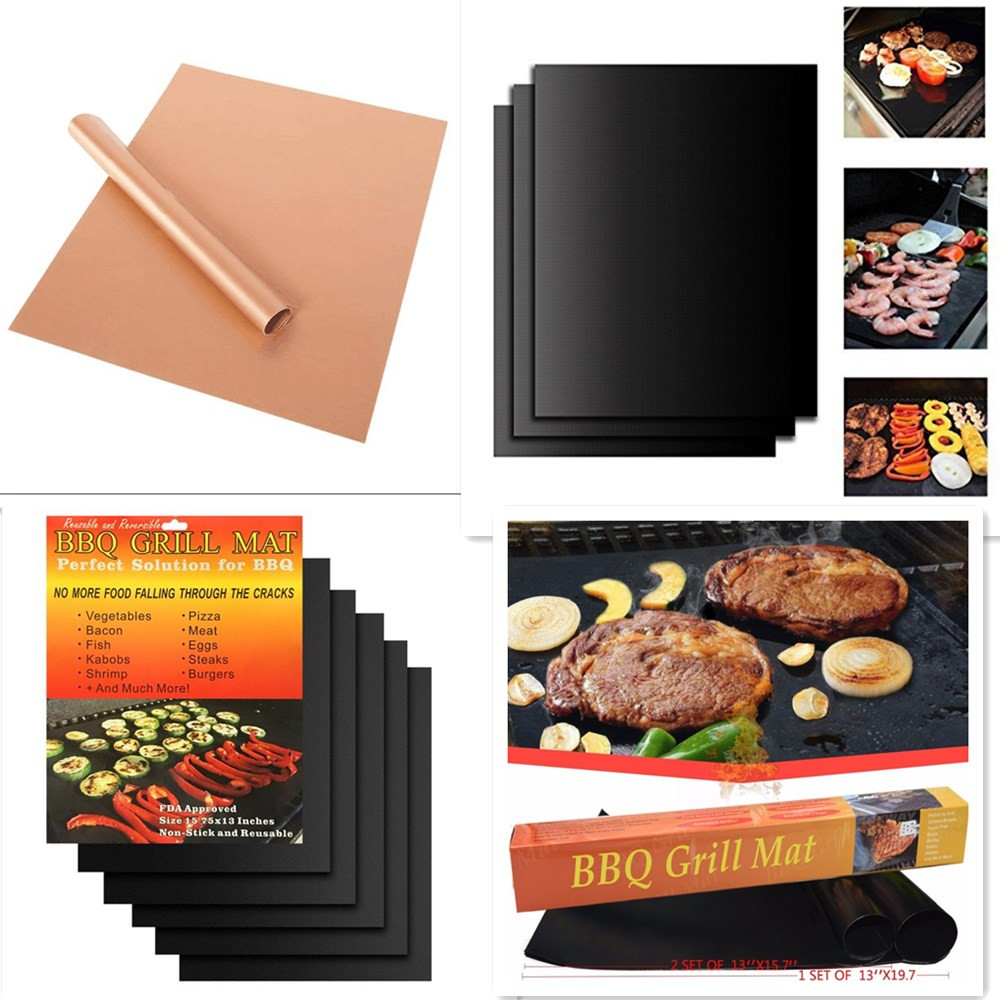 金铜黑色不粘耐高温食品级特氟龙烧烤垫 烤箱垫BBQ grill mat