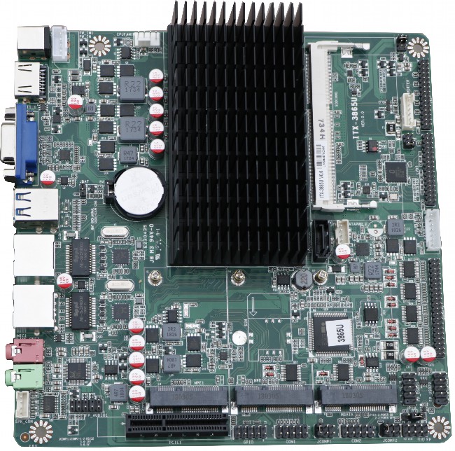 ITX 3865U主板支持4G网络3个pcie槽6串口GPIO主板