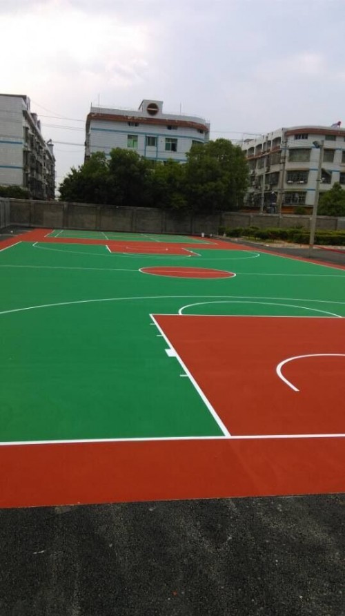 萍乡室外彩色篮球场刷漆价钱 九江*球场地坪施工找世名
