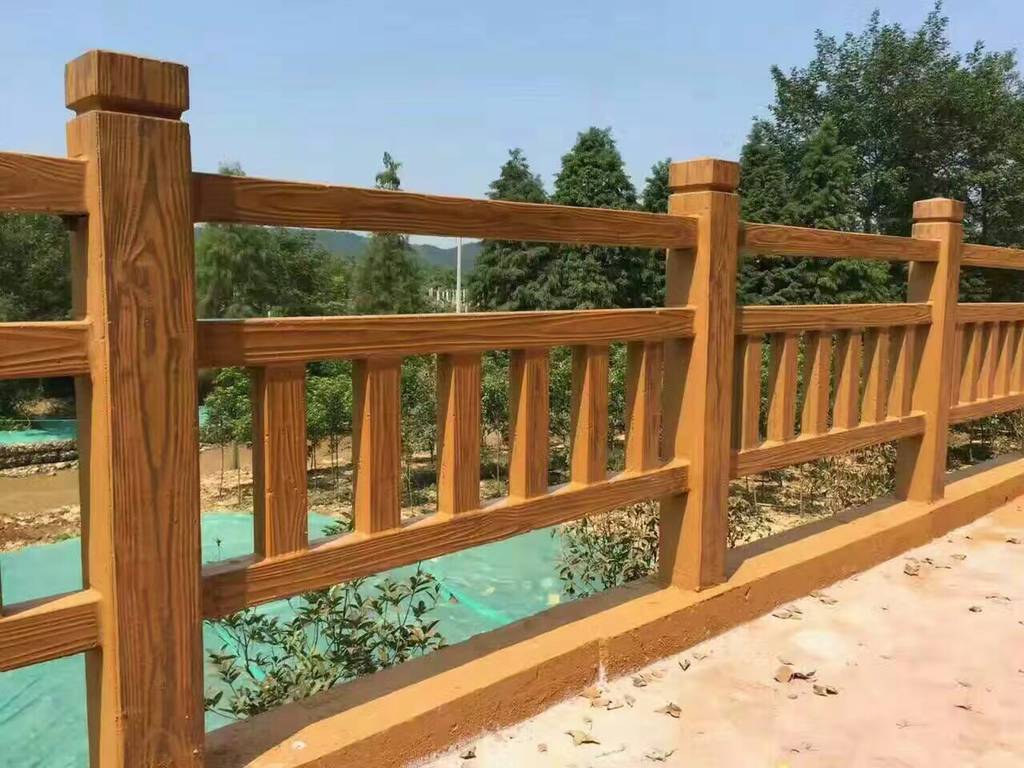 1.5米横梯护栏 仿木护栏 混凝土栏杆 户外景观围栏 道路安全栏杆