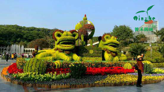 国庆绿雕设计制作施工植物绿雕立体花坛绿化景观工程