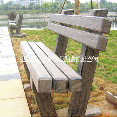 新余市仿木凳制作安装 长条靠背凳 公园休闲坐凳椅子