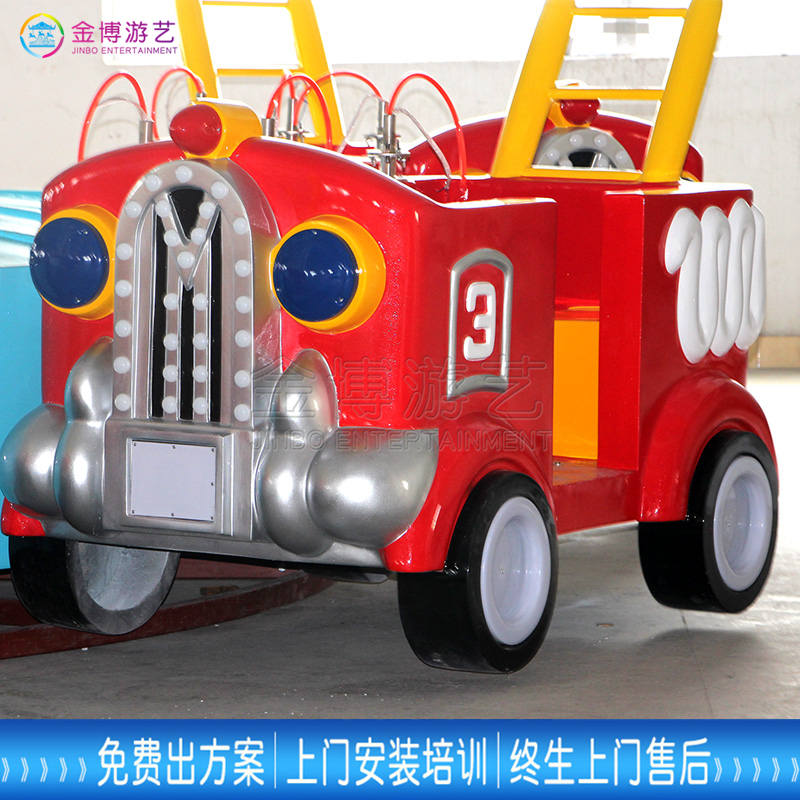 好玩的儿童机械游乐设备12人消防战车金博厂家直供