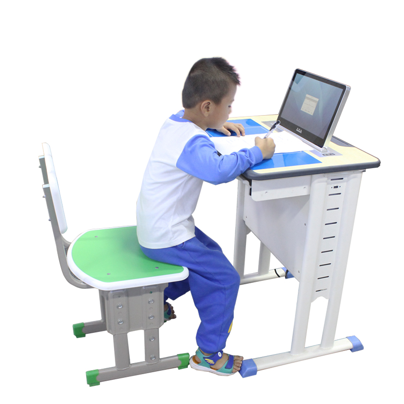 深圳厂家带13.3寸显示屏儿童学习升降桌椅多功能可调节培训课桌