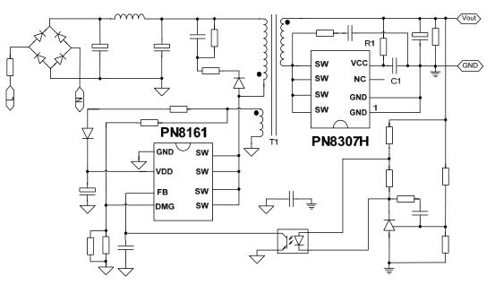 PD协议芯片PN8307H24v转12v电源芯片