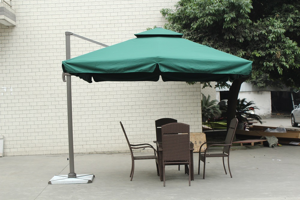休闲户外桌椅遮阳伞，庭院遮阳伞、室外罗马伞，方形罗马伞，方形吊伞