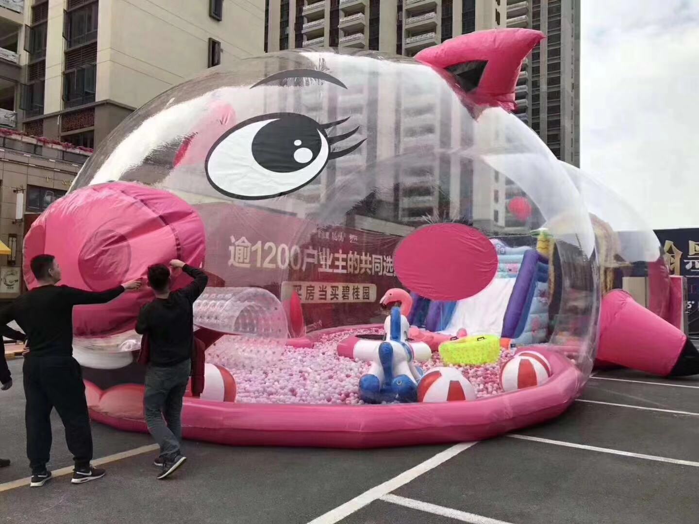 粉色透明猪猪2019新款萌萌猪儿童租赁厂家