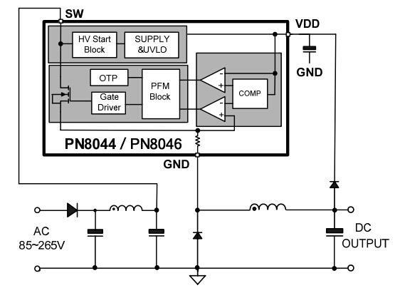 非隔离PN8044电源管理ic方案提供商 芯朋微供应商