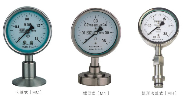 卫生型隔膜压力表，卡箍型YTP-60MC优选北京鸿泰顺达科技