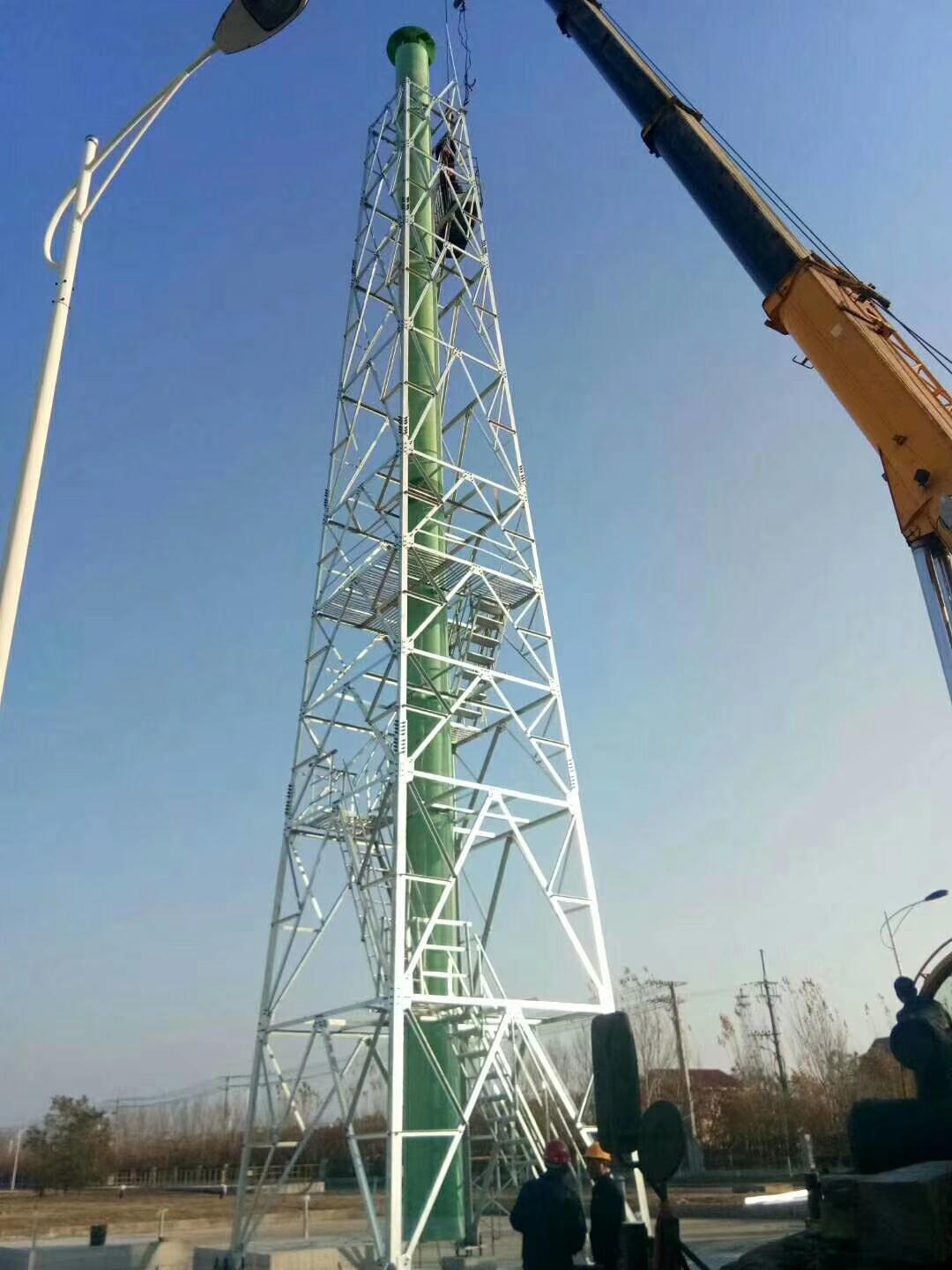 秦皇岛专业生产烟囱塔架烟筒塔价格 华沃铁塔
