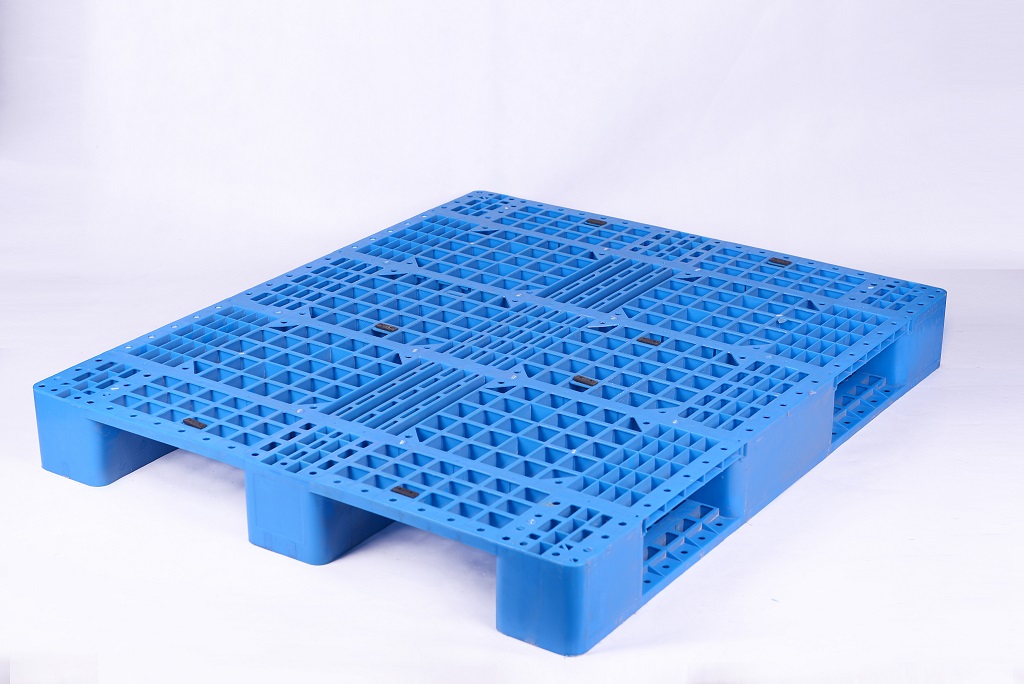 蓝色塑胶托盘批发 川字型1100*1100网格·塑料托盘报价 网格川字型