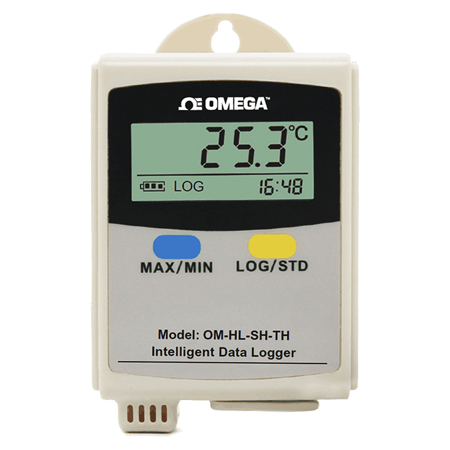 omega手持/挂壁式单通道温湿度记录仪OM-HL-SH-TH-CAL