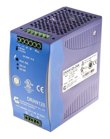 Chinfa DRAN120-24A DIN导轨电源, 额定功率120W, 5A输出