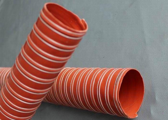 鹏辉供应100mm红色矽胶热风管任意弯曲风管各种型号钢丝管