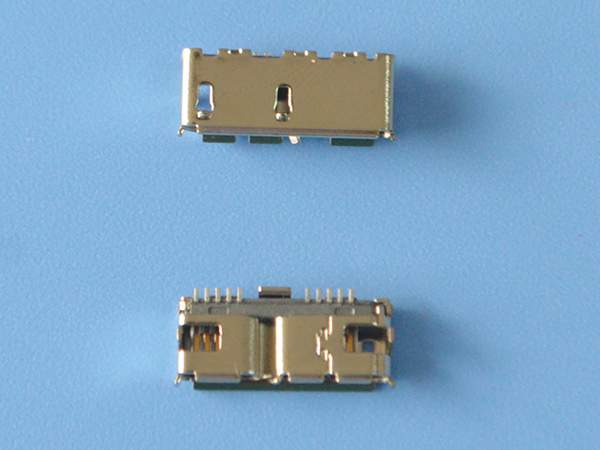 USB连接器3.0母座 MiCRO USB 3.0母头 10P带DIP加强脚1.6