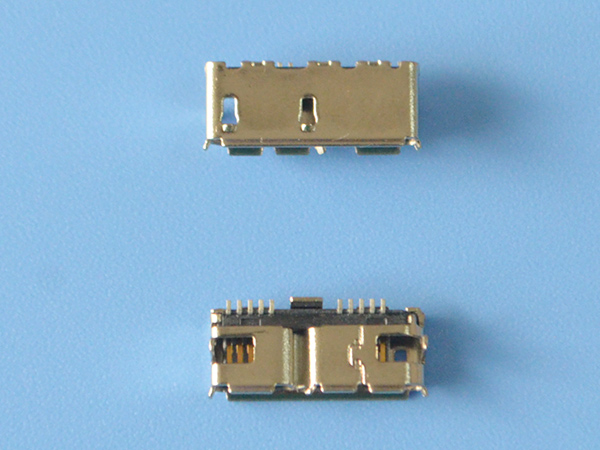 USB连接器3.0母座 MiCRO USB 3.0母头 带SMT型 加强脚母座