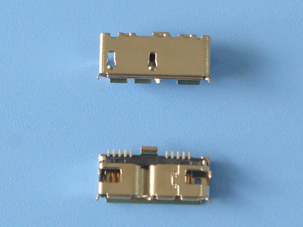 MiCRO USB 3.0母头 卷边固定脚 内凹11.3母座