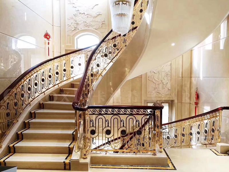 中国澳门酒店来图定做铝板雕刻护栏订造楼梯护栏