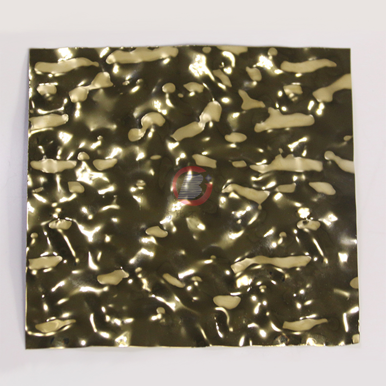 304镜面钛金水波纹不锈钢板 钛金不锈钢镜面板 不锈钢冲压