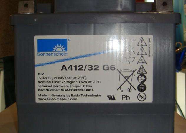 德国阳光蓄电池A412-32F10尺寸报价12V32AH铅酸蓄电池