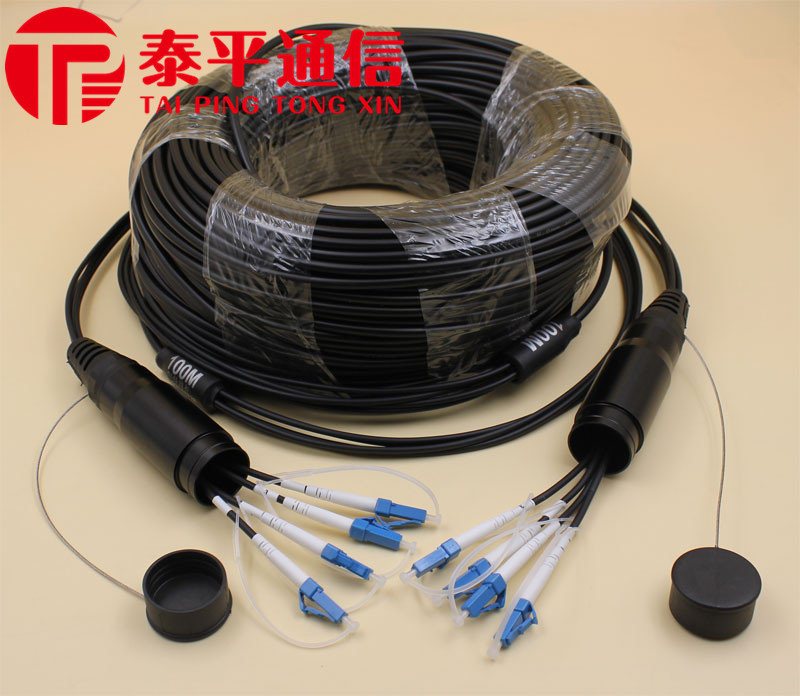 DVI光纤LC-LC-SC-2.4.6.8.12芯24芯TPU野战铠装光纤跳线应急光缆