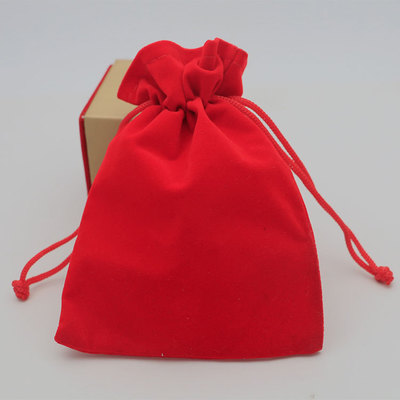 现货红色绒布首饰袋 厂家直销环保绒布袋 珠宝首饰礼品束口袋