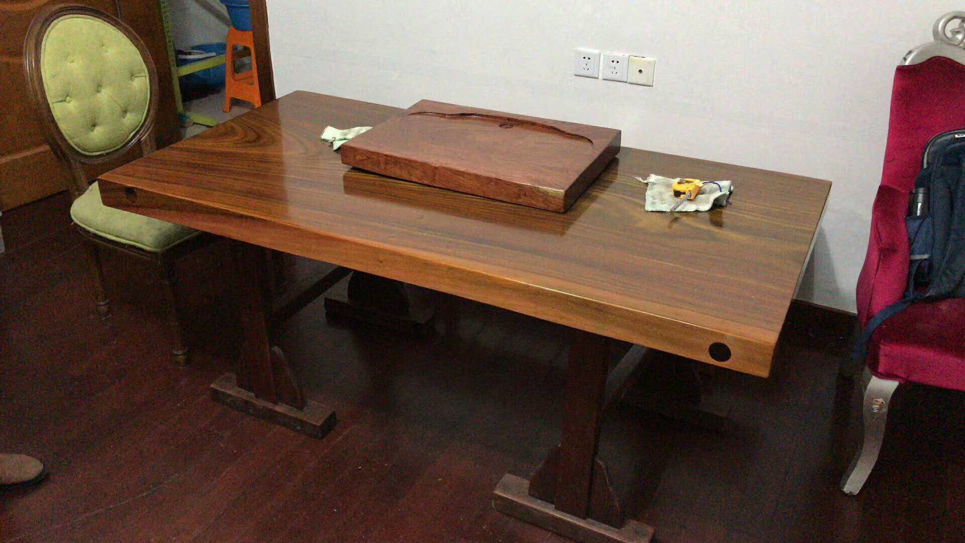 厂家直销新中式乌金木实木大板 原木桌客厅家具茶桌茶台定制批发