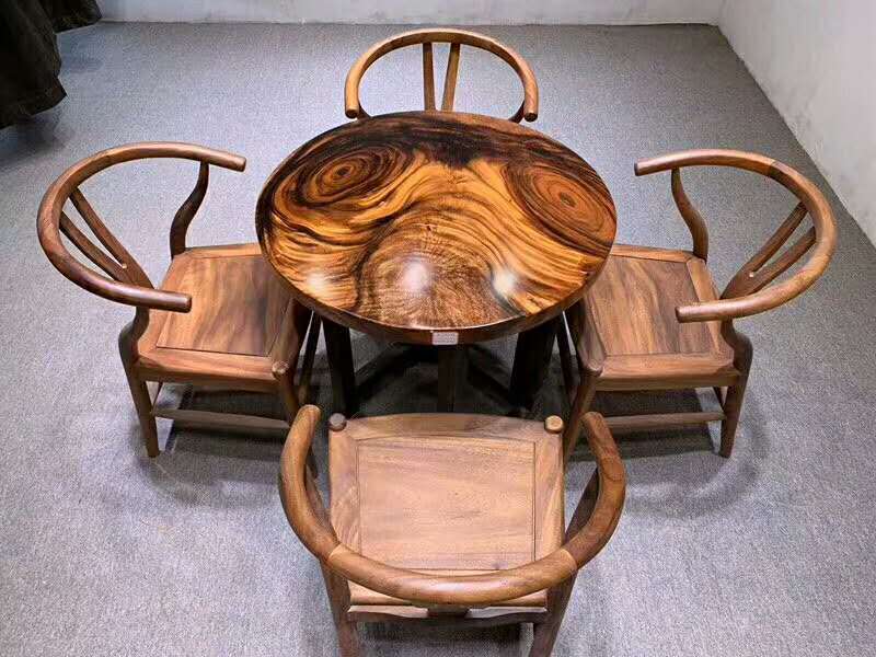 实木餐桌椅组合 乌金木餐厅家具供应 厂价直销实木大板餐桌椅