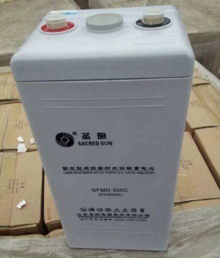 圣阳蓄电池GFM-300C 2V 300Ah免维护铅酸电池 阻燃材料 售后**