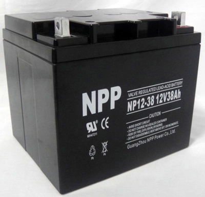 耐普蓄电池NPP NP12-38 12V38AH 耐普铅酸免维护蓄电池