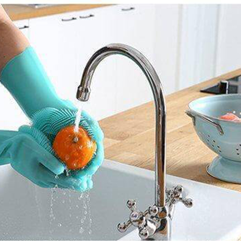 **洗碗手套 厨房清洁硅胶刷洗碗手套 多用家务魔术硅胶洗碗手