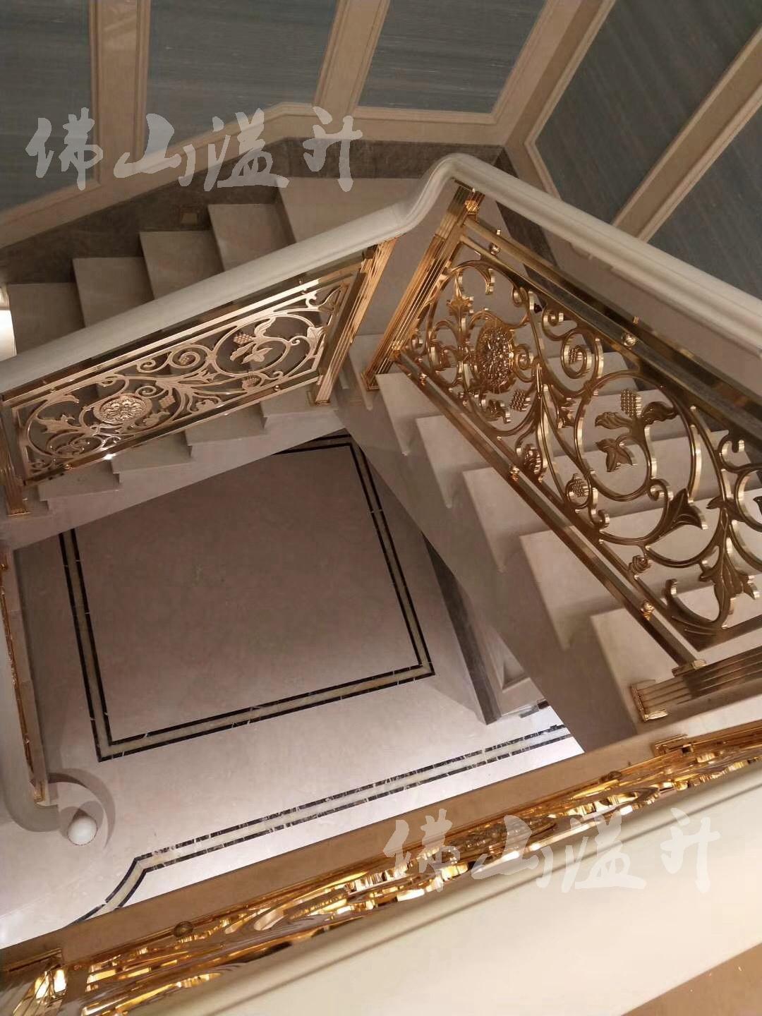 寧波現代別墅銅藝樓梯扶手 溢升