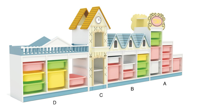幼儿园区域组合柜卡通储物柜儿童区角玩具柜子置物架彩色造型书柜