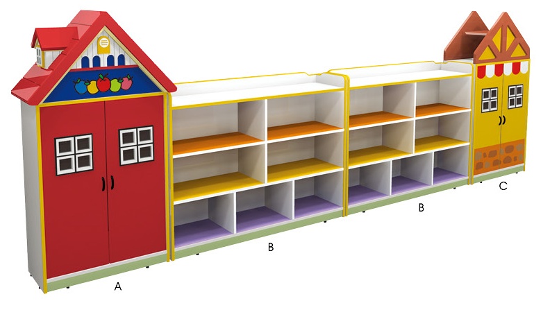幼儿园卡通柜子儿童区域玩具柜书架储物柜区角柜收纳组合柜教具柜