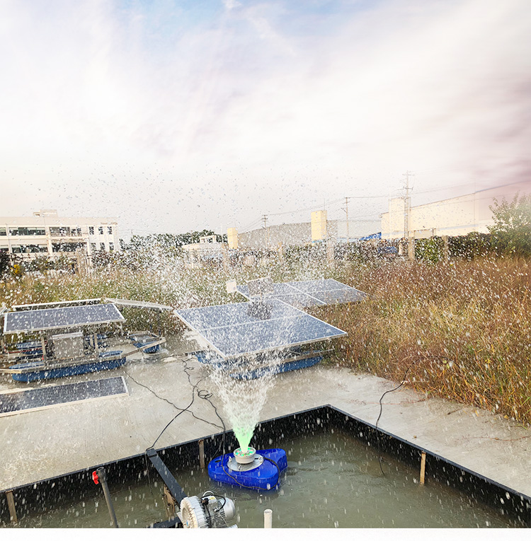 光能生活污水处理 太阳能曝气机 河道增氧