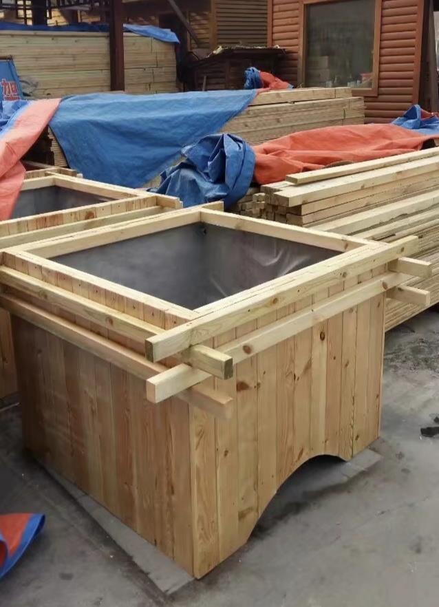 淄博环保防腐木花箱厂 可来图定做 木箱