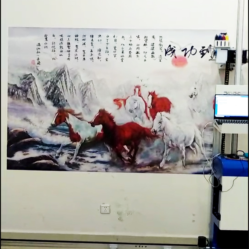 3D智能户外墙面彩绘机承接墙绘工程*背景山水画图案打印机