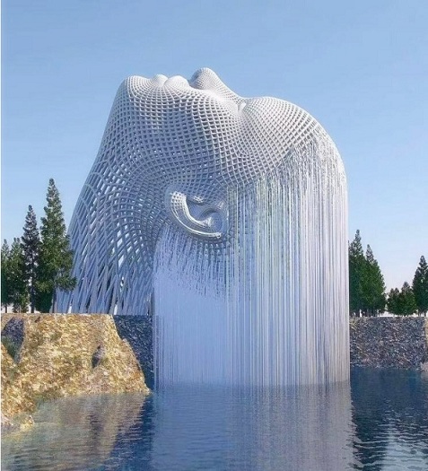 大型不锈钢人物头像雕塑 水景镂空雕塑定制工厂