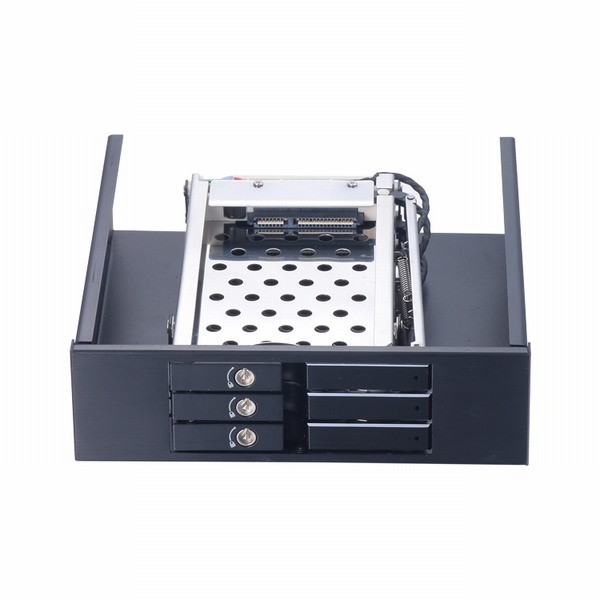 ST5534X 光驱3盘位2.5寸硬盘盒SATA内置3层硬盘抽取盒带锁硬盘盒