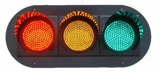 十字路口交通信号灯 红黄绿满屏三单元交通信号灯