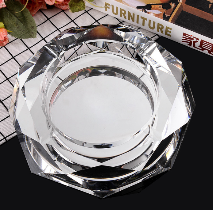 正方形玻璃水晶烟灰缸可以定制LOGO 佛山礼品定制